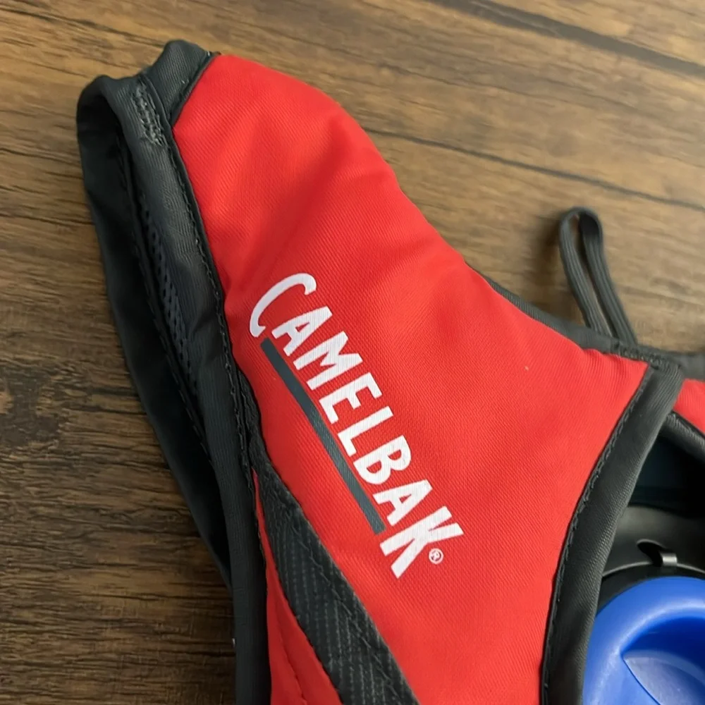 CamelBak‎ Red and Black Hydration Backpack with Blue Tube- OS